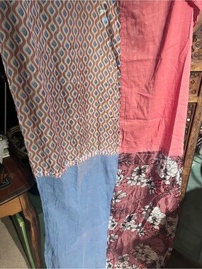 2x6ft coral and light blue scarf